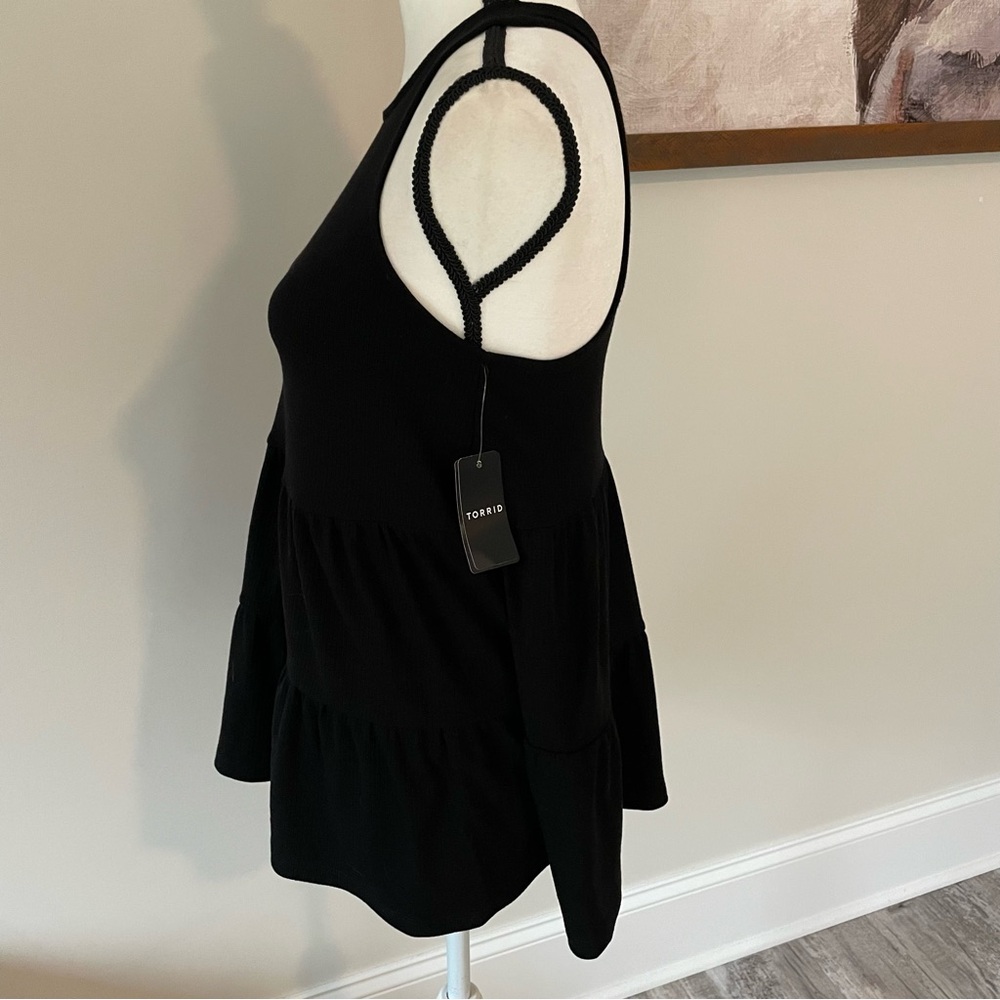 NWT TORRID Black babydoll Sleeveless Top - Picture 2 of 7